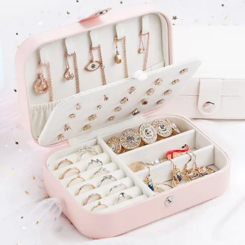 

Women Jewelry Box Organizer Ladies Travel Case Earring Ring Necklace Storage Boxes
