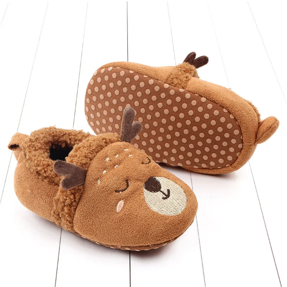 Baby Shoes Adorable Infant Slippers Toddler Baby Boy Girl Knit Crib Shoes Cute Cartoon Anti-slip Prewalker Baby Slippers