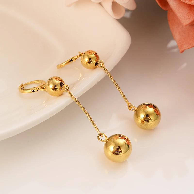 

Bangrui gold beads dangle Earring For Girls/Ladies Birthday Gift Trendy Gold Color Engagement /Wedding Bands Promise Earring