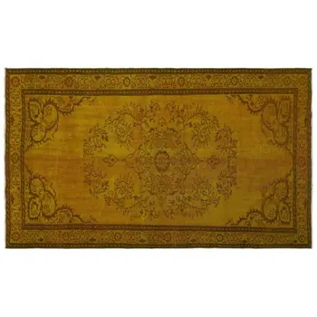 

Handmade Yellow Vintage Overdyed Turkish Area Rug 150x260 Cm-4'11''X8'6''