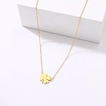 

CACANA Chic Four Leaf Clover Pendant Necklace For Women Quality Fashion Stainless Steel Wedding Party Gifts Jewelry