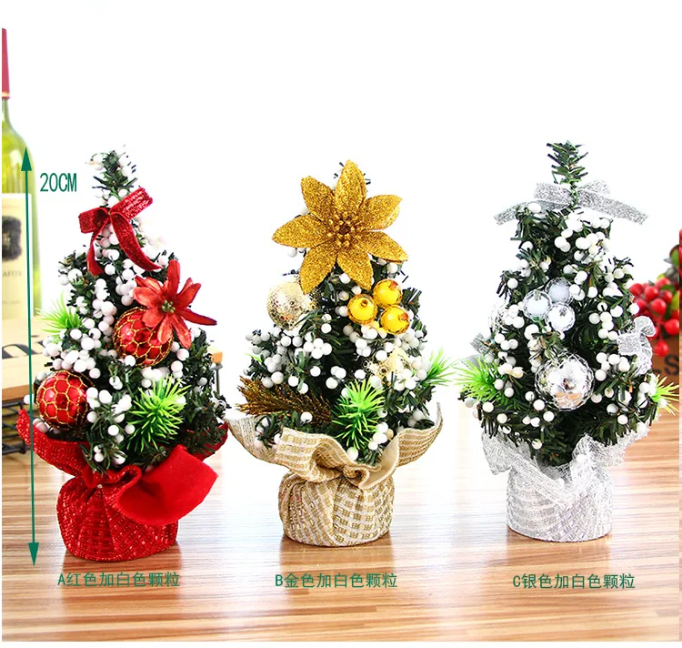 

20CM Christmas Tree New Year Table Decoration Artificial Tabletop Mini Xmas Tree Decorations Miniature Tree