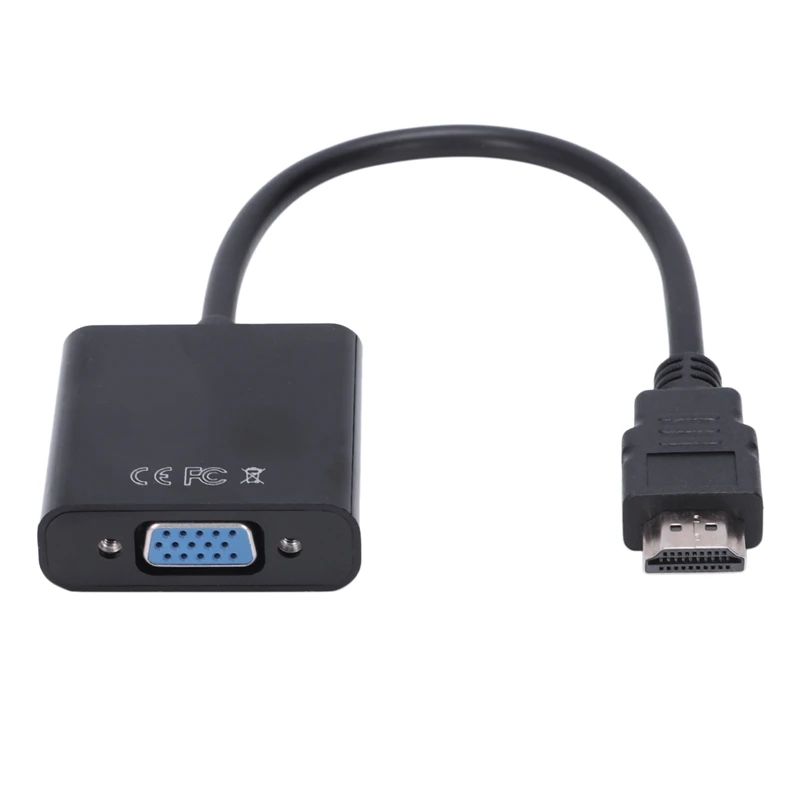  Adattatore da Hdmi a Vga + Jack Audio da 3.5 Mm Full Hd 1080P Nero