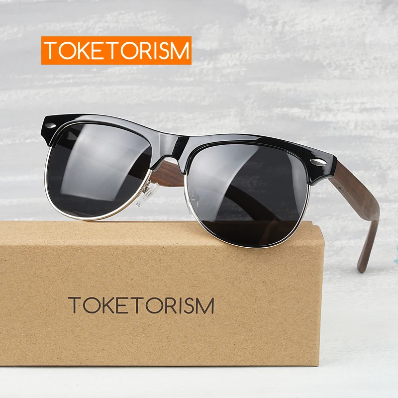 Toketorism Ретро поляризационные солнцезащитные очки из натурального дерева uv400 деревянные очки для вождения для мужчин и женщин 3051