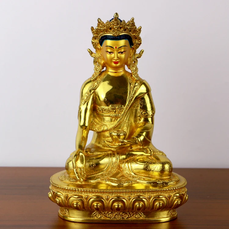 Набор 5 шт. статуя Будды пять дхьяни буддизм Vairocana Aksobhya Ratnasambhava Amitabha Amoghasiddhi позолоченная статуя Будды