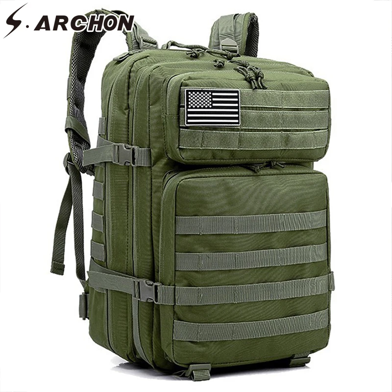 45L тактический армейский большой рюкзак Molle Военная Униформа нападение на открытом воздухе для спорта, Походов, Кемпинга Охота 3D сумки для рюкзаков рюкзак для Для мужчин