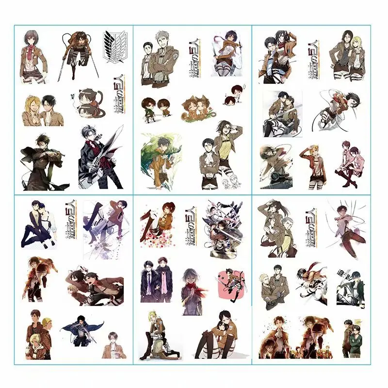 6 шт./партия Shingeki no Kyojin Аниме наклейки pegatinas книга СТИКЕРЫ пакет Классические игрушки скейтборд каракули стикерные игрушки