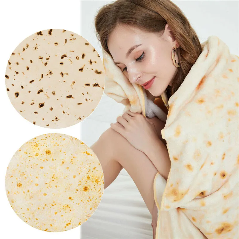 Новое модное мягкое домашнее полотенце Burrito с фактурой Tortilla, круглые флисовые супер постельные принадлежности одеяло, 2 типа, текстиль для комнаты