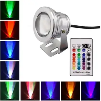 

10W Underwater RGB Waterproof LED Pool Light With Control Spot Light Lamp