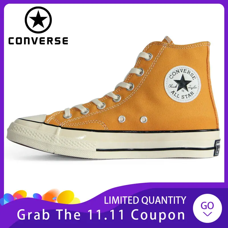 

Original Authentic Converse CHUCK 70 Retro Version 1970S All Star Shoes Unisex Sneakers Yellow Skateboarding Shoes 162054C