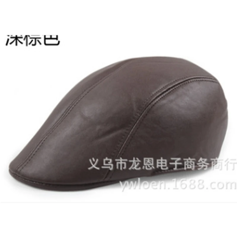 1 Leather Brown 3 вида стилей мужские береты Кепка-восьмиклинка Гольф Вождение солнце плоская кепка таксиста берет газетчика береты мужские повседневные фуражки козырьки Кепка - Цвет: 1 Leather Brown