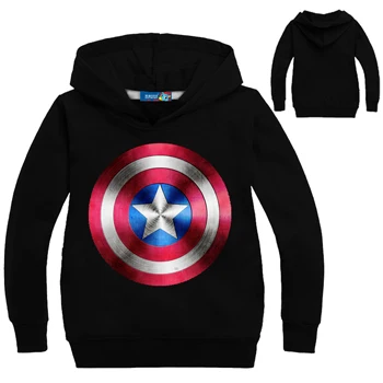 Мстители Капитан Америка Железный человек Звездные войны Дарт Вейдер Человек-паук толстовка с капюшоном пальто для мальчиков осень активная детская одежда - Цвет: HD009-Black