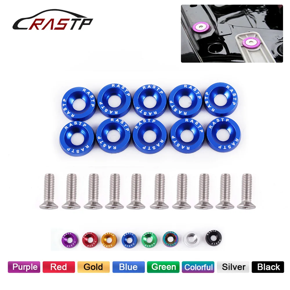 10pcs Aluminum Fender Washers And M6 Bolt for Honda Civic Integra RSX License Plate Screw