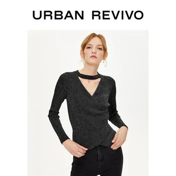 

UR Women Ribbed Wrap Knit Top With A Cut-Out Front WG47S9BN2010