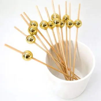 

New Handmade Cocktail Picks 300 Count Sticks Wooden Toothpicks Party Supplies Gold
