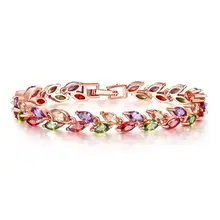 Цветной, с кубическим цирконом браслет для женщин цвета розового золота ювелирное изделие, цепь в виде змеи браслеты роскошные ювелирные изделия для помолвки