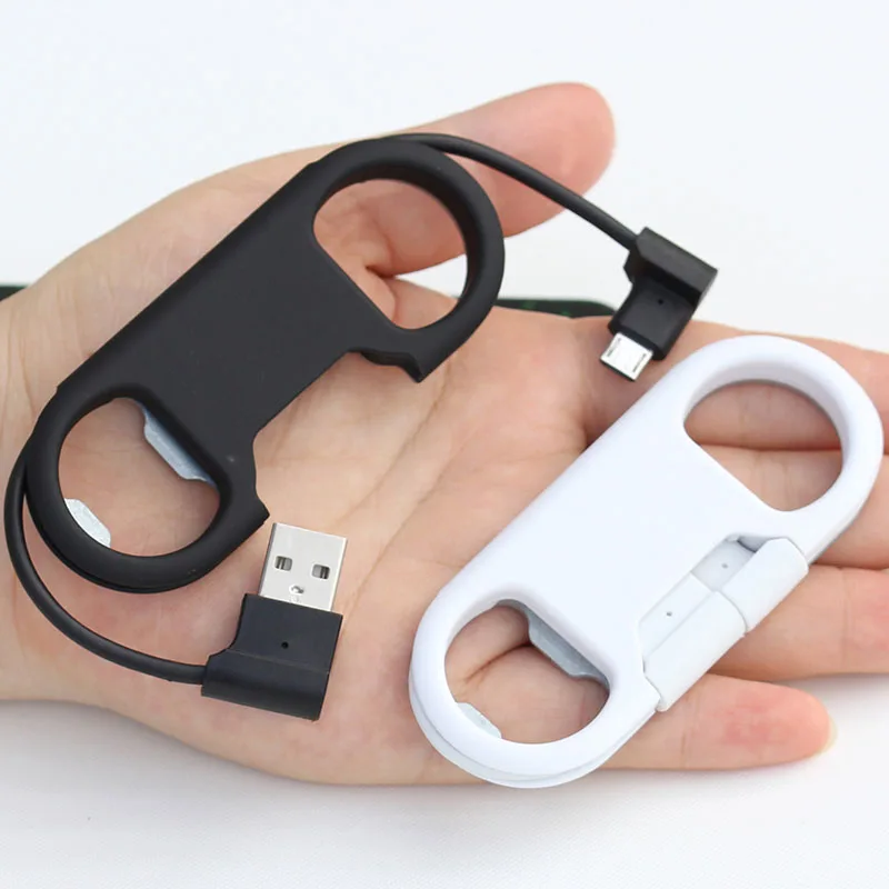 3 in 1 Beer Bottle Opener Keychain USB Data Cable Charging Cable Portable Multifunction Data Cable for IOSAndorid Phones (4)