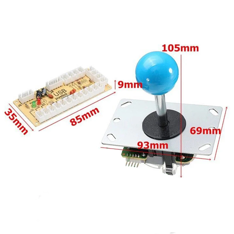 Accessories Set USB DIY Arcade Joystick Kits 20 LED Arcade Buttons With 2 Joysticks And 2 USB Encoder Joypad Game Kit With LED