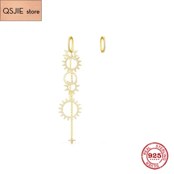 

Fashion Charm Original 1:1 Copy, Asymmetric Long Earrings With Sun Pendant Luxury Jewelry Gift For Female
