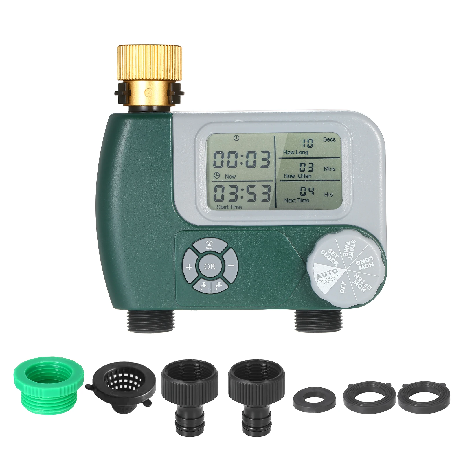 Automatic Water Timer Garden Irrigation Filter Connection Programmable Schedule Clock ON & Off Garden Watering Faucet Controller 