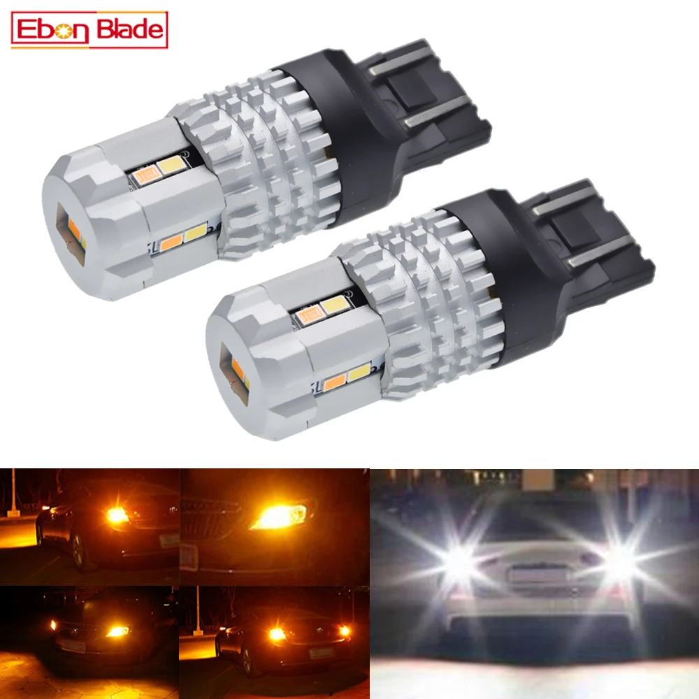 2 шт. 1157 BAY15D T20 7443 T25 3157 светодиодный двухцветный сигнальный светильник поворота авто DRL Белый Янтарный лампочка лампа P21/5 W W21/5 W автомобильный переключатель