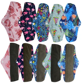 

Drop Shipping Fashion Feminine Period Pads Super Absorbent Woman Cloth Menstrual Pads Reusable Sanitary Napkin Pads 5PCS