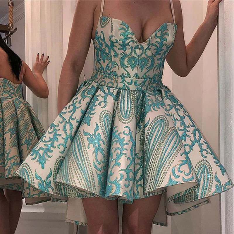 Сексуальные блестящие Асимметричные женские платья для выпусквечерние вечера