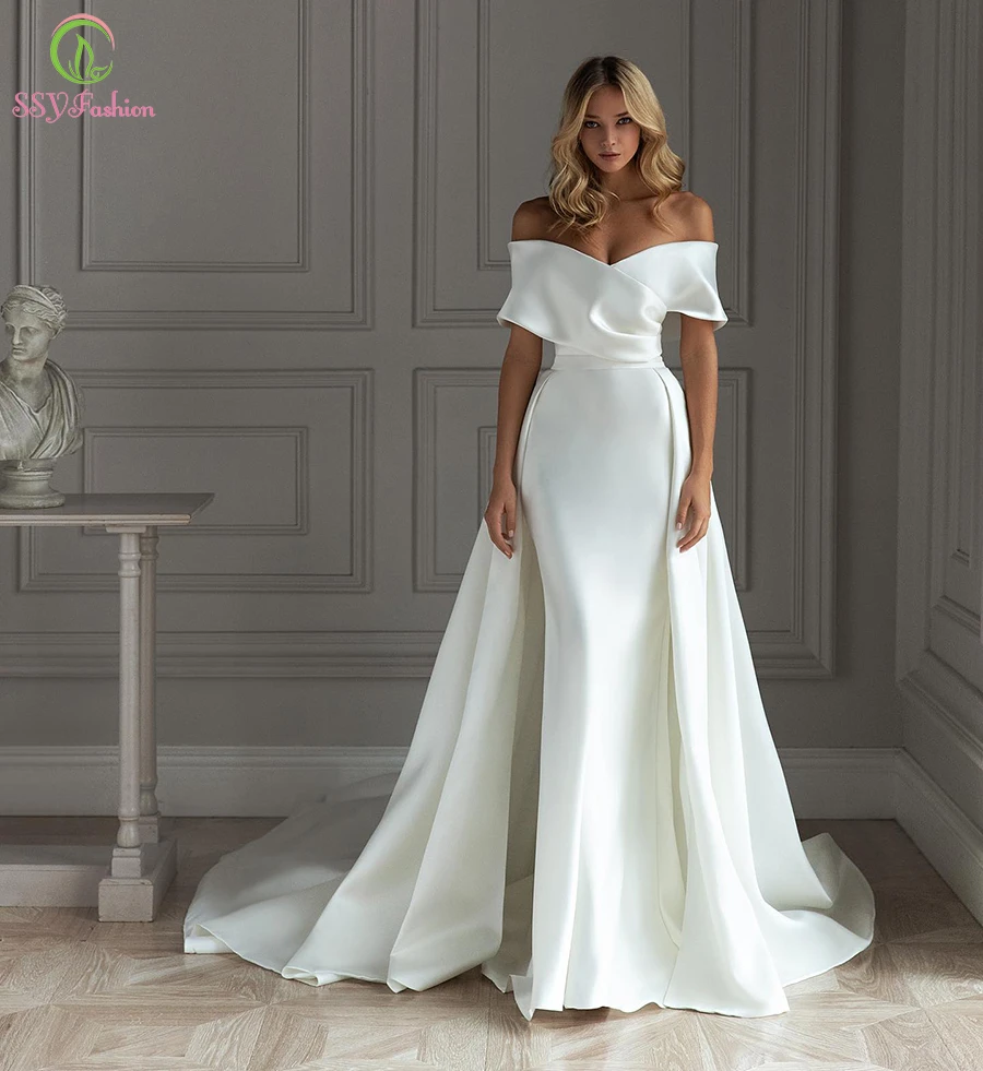 White satin evening gown Clearance