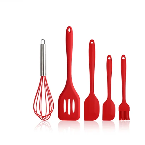 

5Pcs/Set Silicone kitchen gadgets Cooking Tool Sets Egg Beater Spoon Spatula Oil Brush Kitchenware Kitchen Utensils Sets