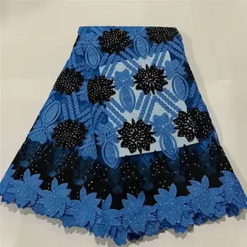 

African Lace Fabric for Wedding Embroidery Swiss Voile Lace Nigerian Beaded Tulle French Lace Fabrics with Stones ! ZQ71603