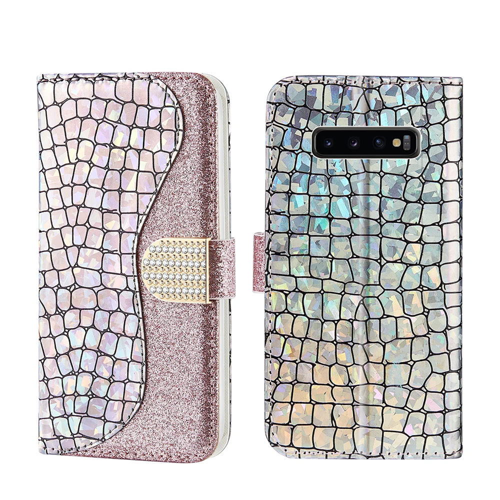Чехол-кошелек с бриллиантовым блеском для samsung Galaxy S6 S7 edge S8 S9 S10 5G Note 10 9 Plus S10E слот для карт откидной Чехол-книжка для девушек и женщин