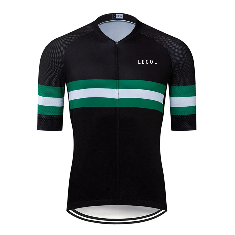 LECOL 2020 Cycling Jersey Men Summer Short Sleeve Cycle Clothing MTB Road Bike Riding Wear Breathable Sport Shirt