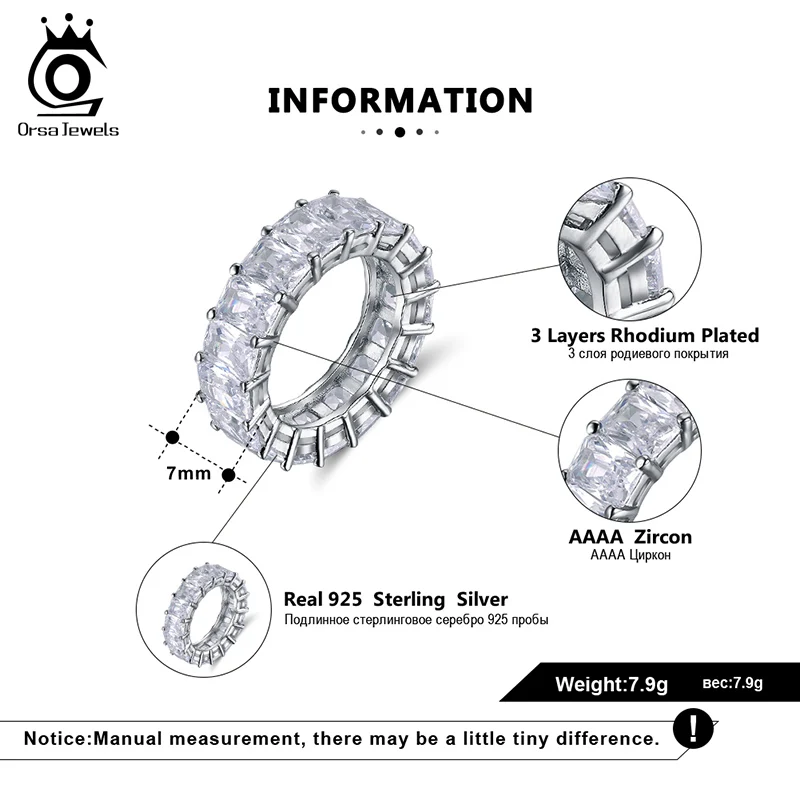 ORSA JEWELS, гипербола, Большой Циркон, блестящее женское кольцо, Стерлинговое Серебро, для помолвки, вечерние, из натуральной 925, кольца, модное, хорошее ювелирное изделие SR168