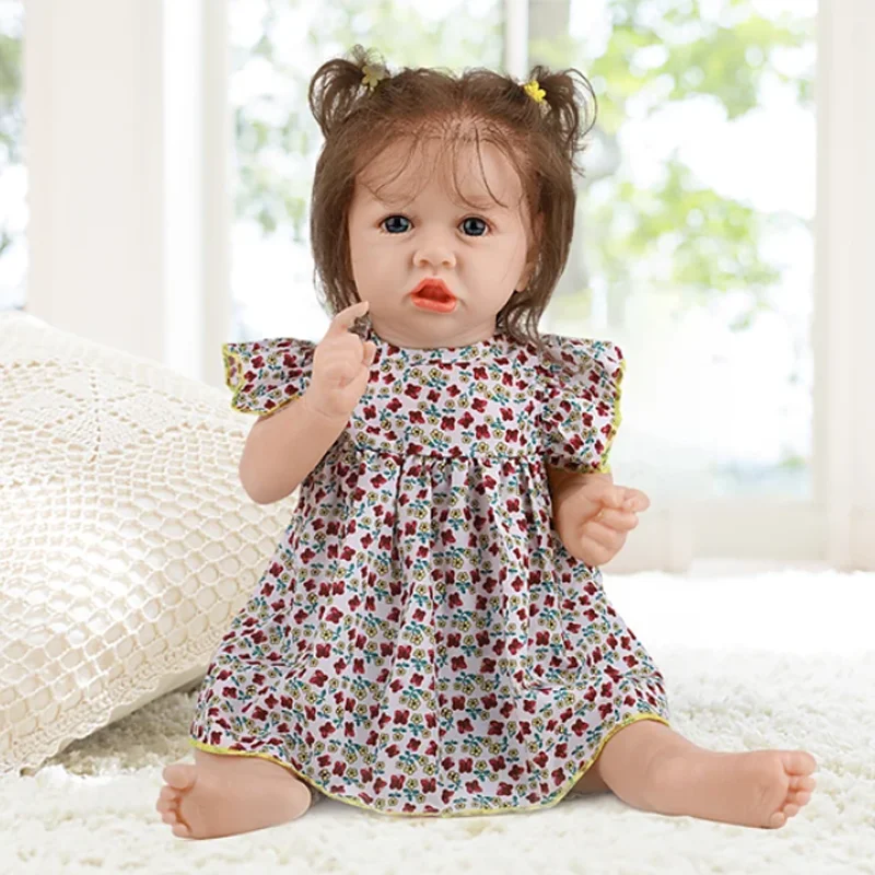 

Bebe Reborn Doll 22 Inches Newborn Cute Awake Rebirth American Baby Silicone Doll Gift for Mommy Children Playmate