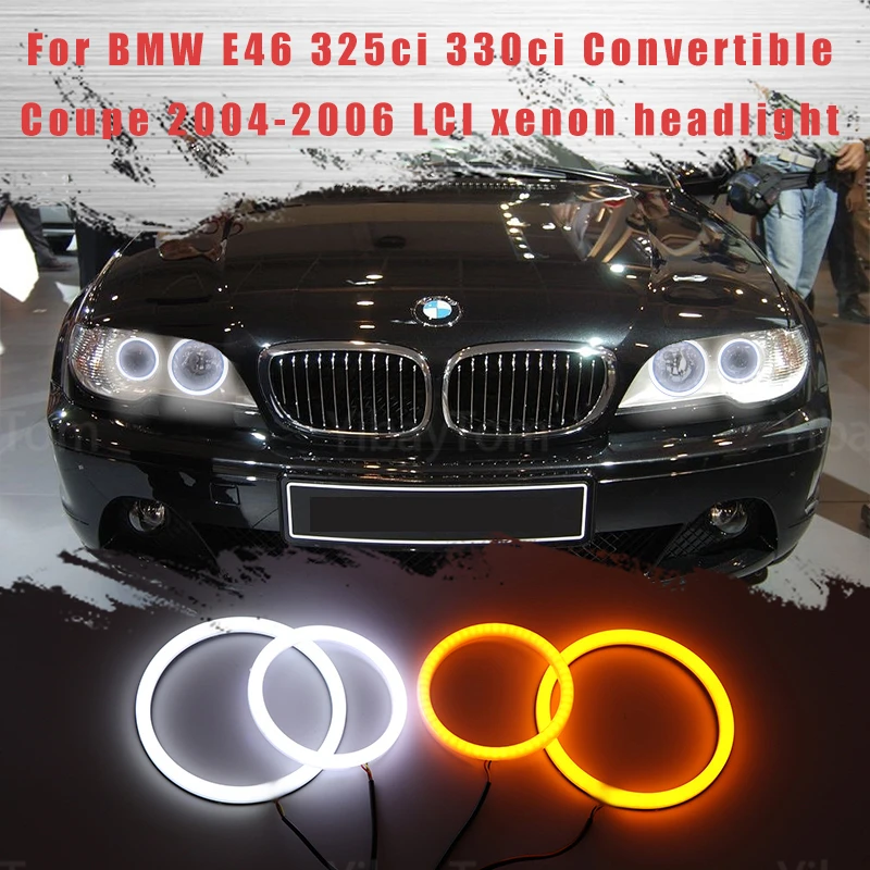 

Светодиодная SMD хлопковая фара Switchback Angel Eye Halo Ring DRL Kit для BMW E46 325ci 330ci трансформер купе 04-06 LCI ксеносветильник