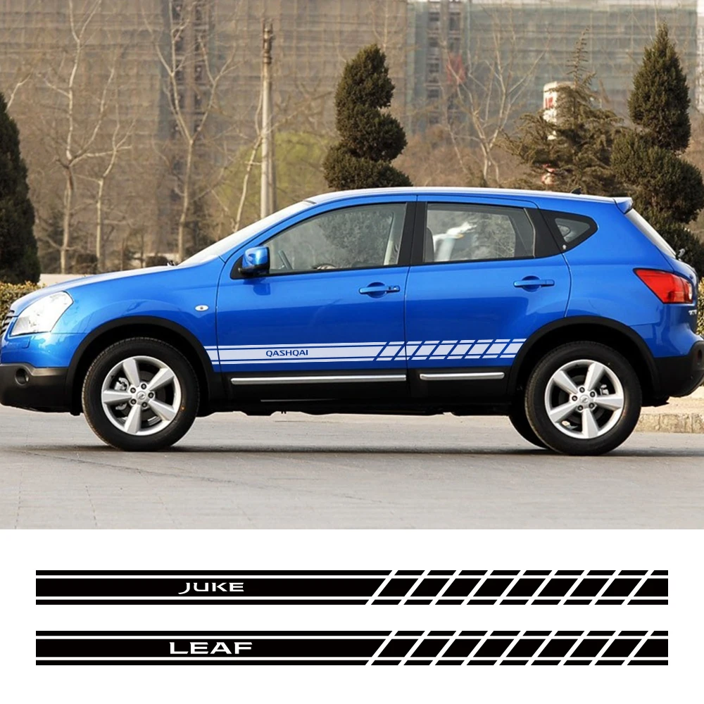 2 шт. боковая наклейка на дверь автомобиля для Nissan Qashqai Juke Leaf Micra Sentra Patrol Maxima Murano Tiida