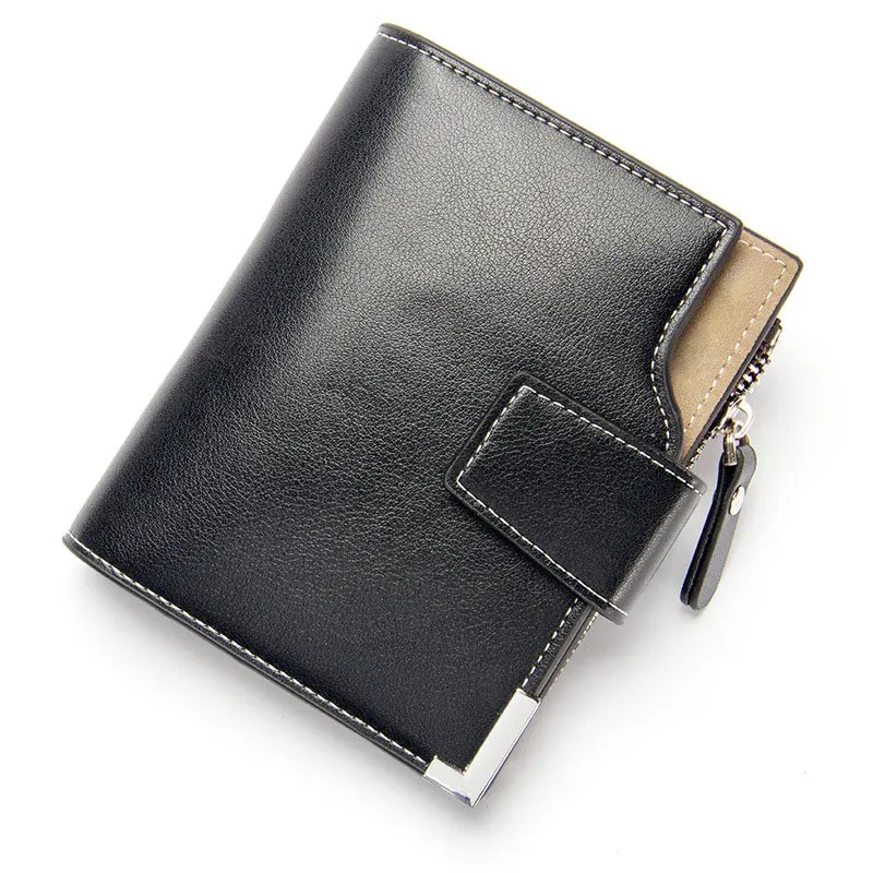 

Men Vertical Wallet Multifunction purse short male clutch leather wallet mens money bag