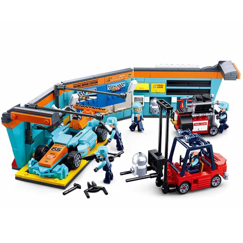 

2019 City Creator Technic Super Racers Speed Champions Formula Racing Car Service Station Building Blocks Bricks Kids Toys Gift