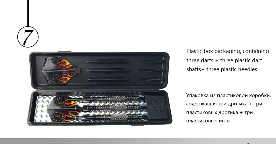 Easytoday 3Pcsset Darts Professional Electronic Darts Soft Tip Metal Barrel Darts Shafts Aluminum Plastic Box Packed Flights (7)