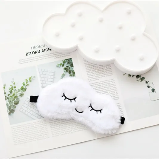 white cloud Забавная креативная мультяшная 3D маска для глаз, каваи, животное, собака, кролик, плюшевая маска для сна, милый аниме, подарок для детей, девочек, детей - Цвет: white cloud