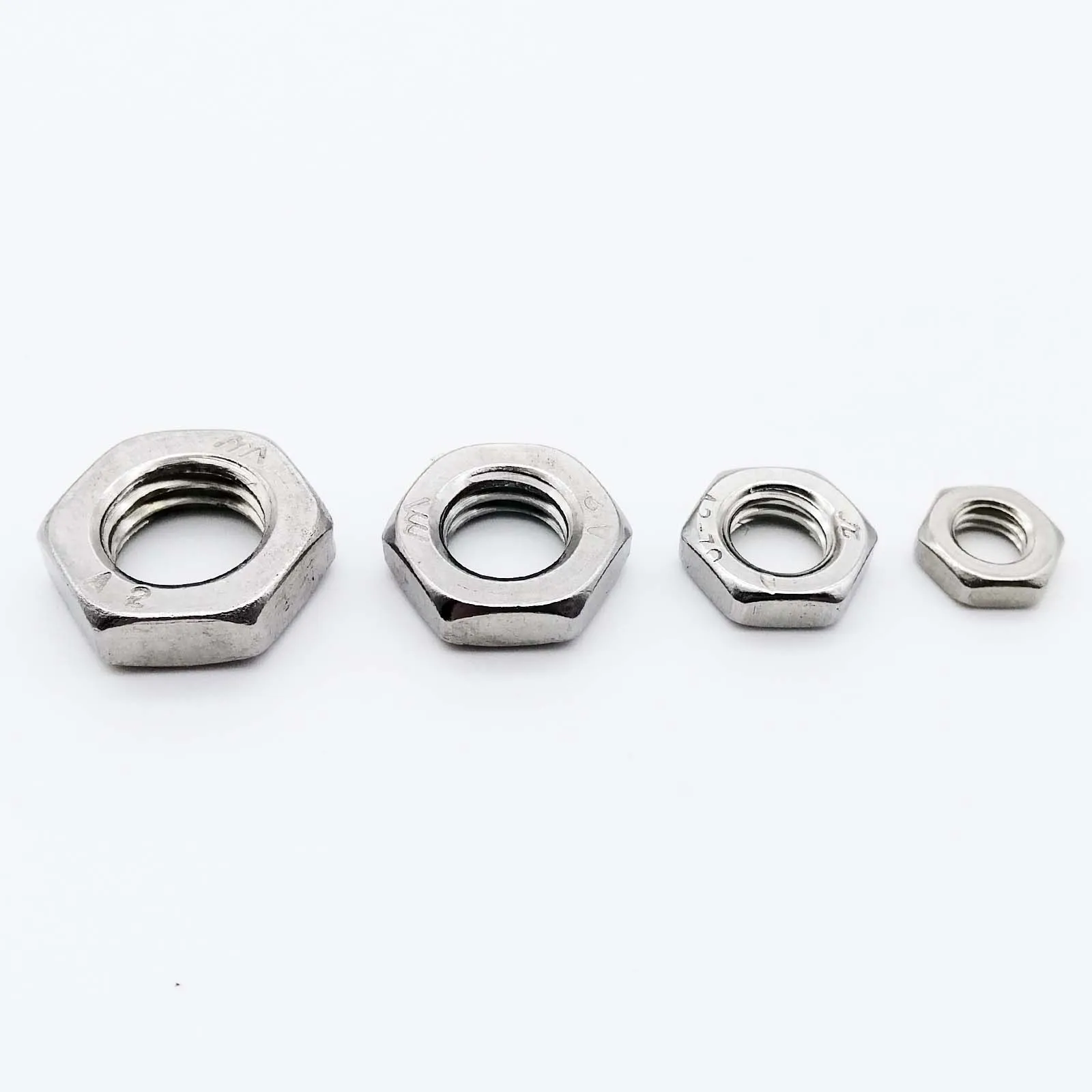 M2 M2.5 M3 M4 M5 M6 M8 M10 M12 M14 M16 304 A2-70 Stainless Steel Flat Hex Hexagon Thin Nut Jam Nut DIN439 GB6172 hexagon nuts 2/25pcs