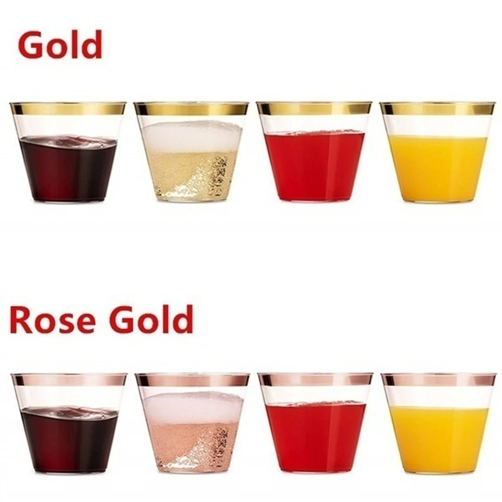 25 шт Вечерние одноразовые прозрачные пластиковые стаканчики прозрачный