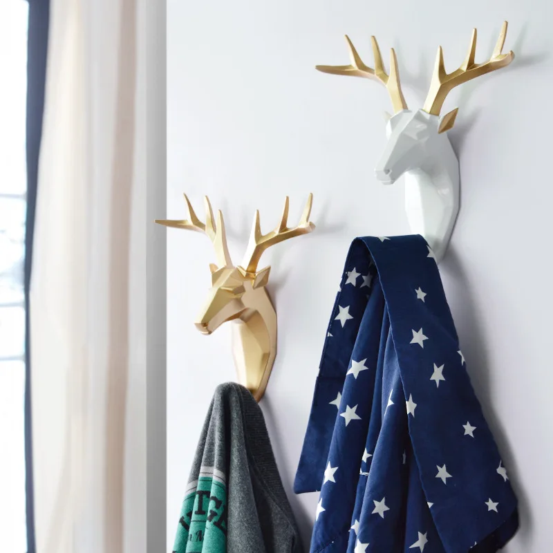 

Northern Europe Originality Animal A Hook Avoid Punch Deer Head Peg Wall Hat Hook Key Hook