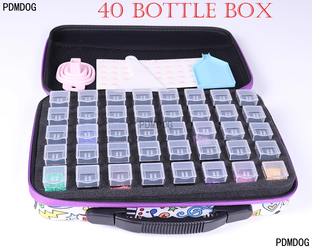 

2022 40 бутылок алмазная живопись ручная сумка инструменты алмазная живопись аксессуары для переноски Чехол Контейнер Алмазная мозаика коробка для хранения