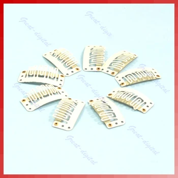

10Pcs U Blonde Shape Snap Clip For Hair Extension/wig/weft Clip32mm