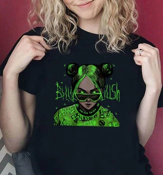 

Plus Size Cotton T Shirt Billie Eilish Tshirt Ulzzang Women Summer Shirt Short Sleeve Tee Tops Camiseta Mujer White Pink Clothes
