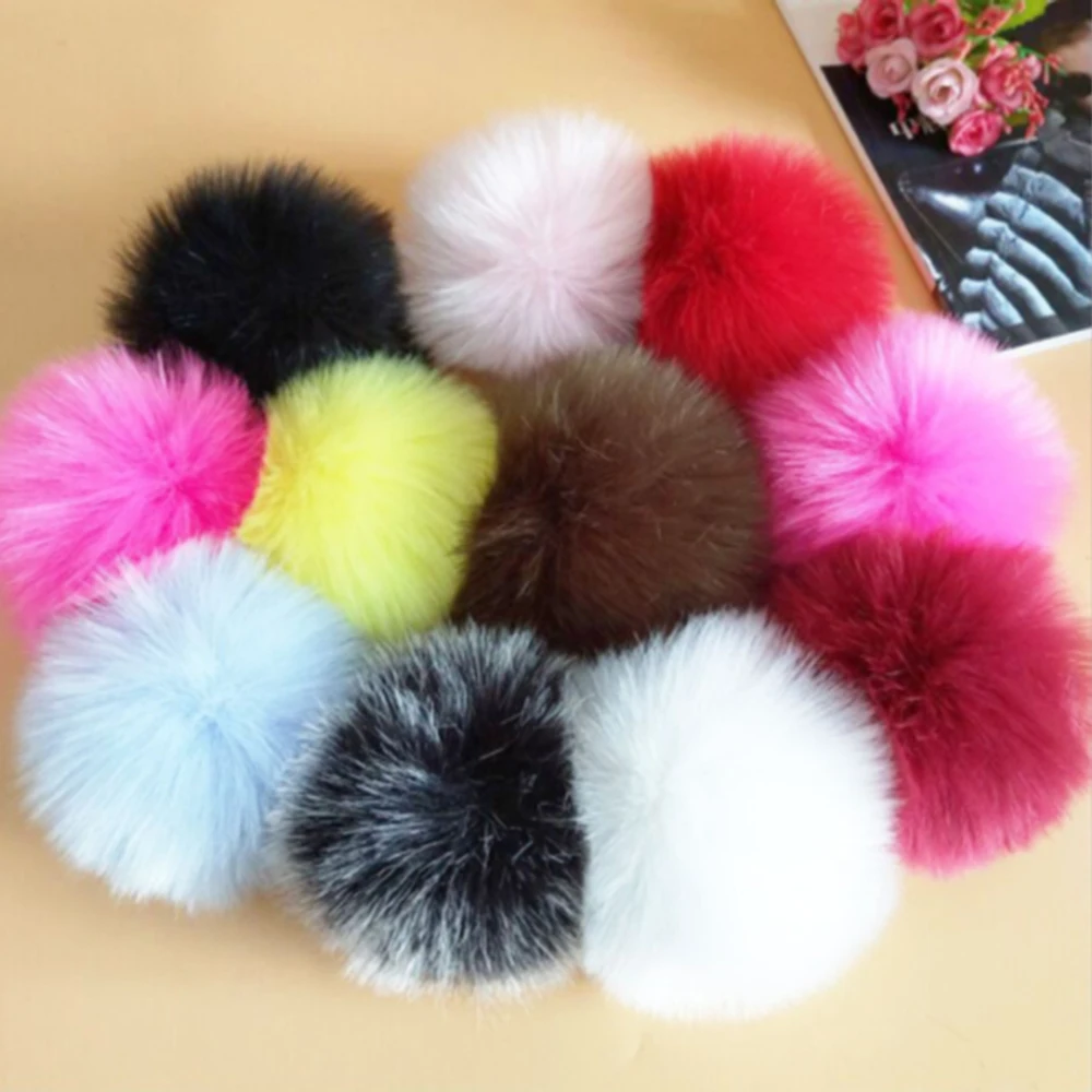 10/12 см, разноцветный меховой помпон для женщин, шапка, Меховые помпоны для шапок, шапка s, большой помпон из натурального меха енота для вязаной шапки, шапка