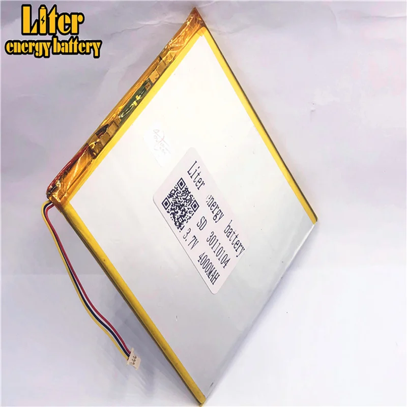 1,0 мм 3pin разъем 30110104 30110105 3,7 в 4000 мАч lipo батарея в аккумуляторных батареях с полной емкостью планшетного ПК