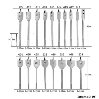 

19Pcs 11-38Mm Spade Drill Bit Set with Extended Rod Wood Drill Bit Set for Woodworking Wood Boring Drill Bits