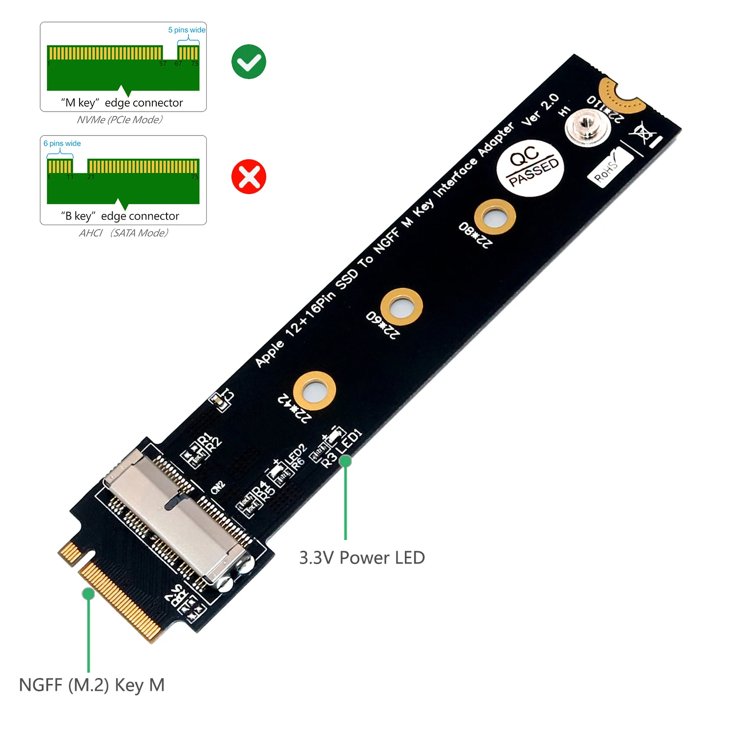 Для Macbook SSD адаптер для Apple SSD адаптер для Macbook Air Pro retina 2013- SSD для M2 адаптер M ключ M.2 NGFF карта преобразования